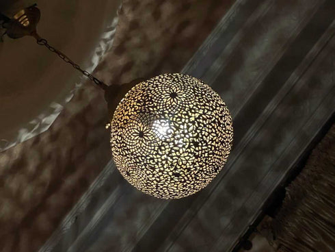 Moroccan Brass Pendant Light | Handcrafted Chandelier (PL 1070)